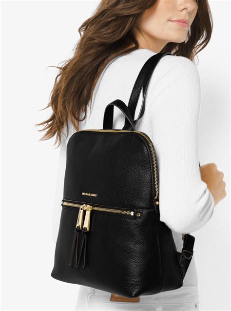 michael kors rhea medium slim backpack black|Michael Kors rhea backpack large.